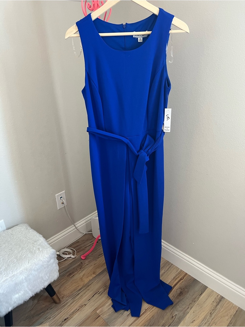 NWT Sleeveless Royal Blue Belted Jumpsuit